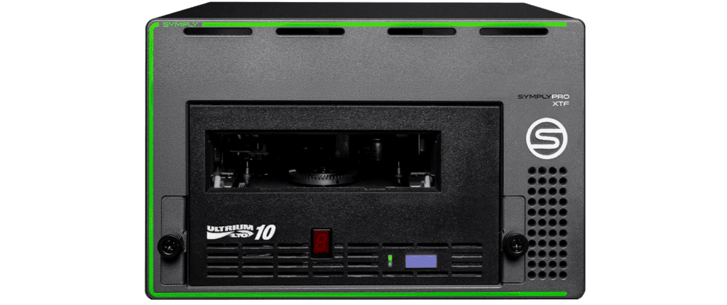SymplyPRO LTO-10 desktop LTO tape drive - front view